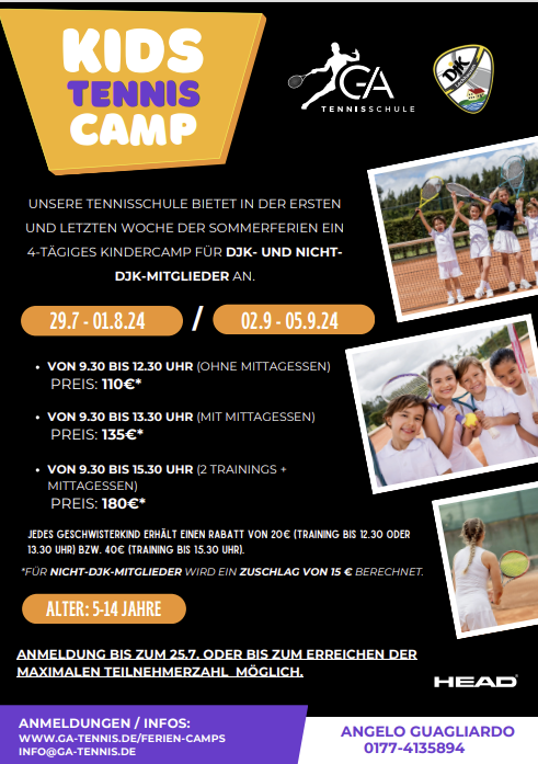 Kids-Tennis-Camp in den Sommerferien